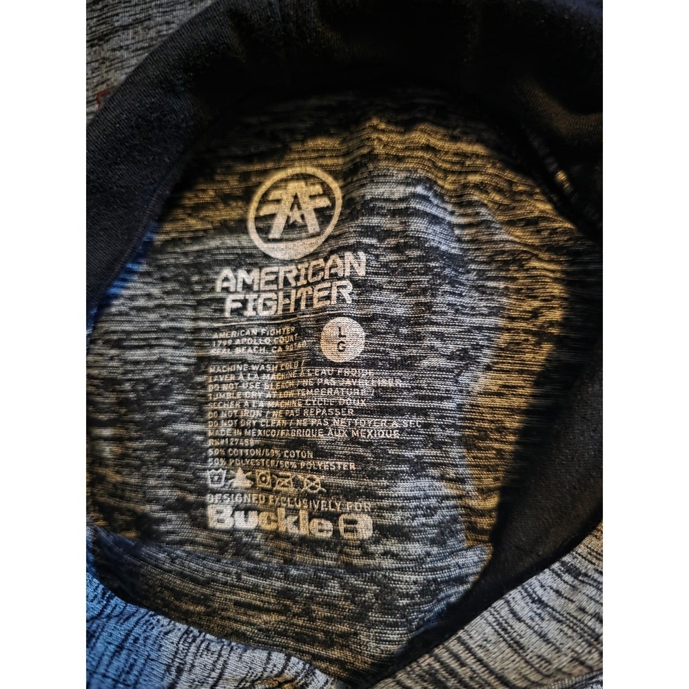 American Fighter Athletics Hoodie Mens Large Grey Black Ombre Buckle‎ Graphic L - Picture 2 of 4